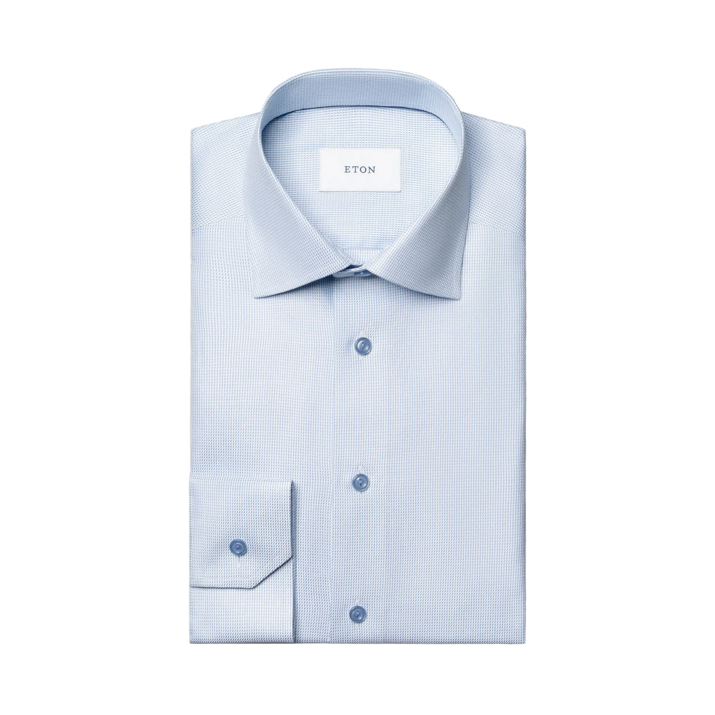 Semi Solid Signature Twill Shirt (Light Blue/Blue Buttons)