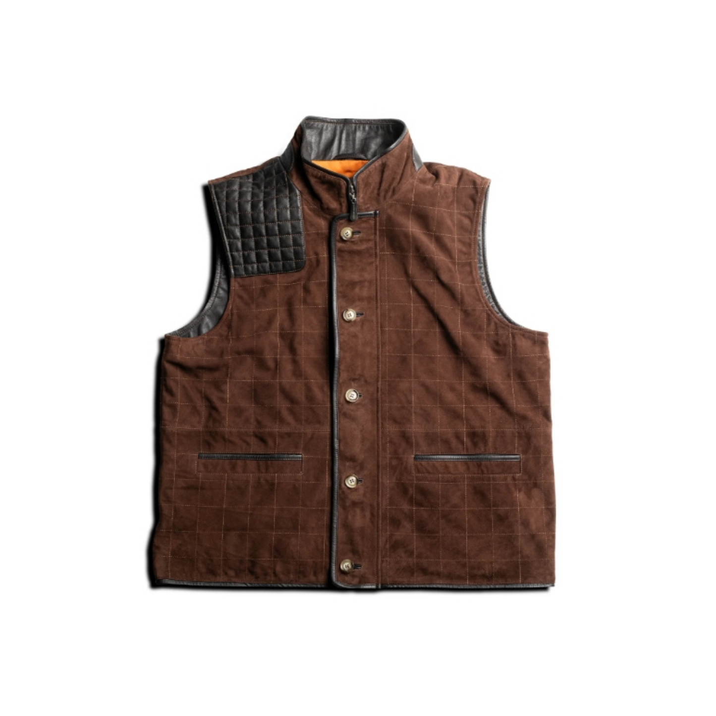 Northumberland Lightweight Goat Suede Vest (Walnut)