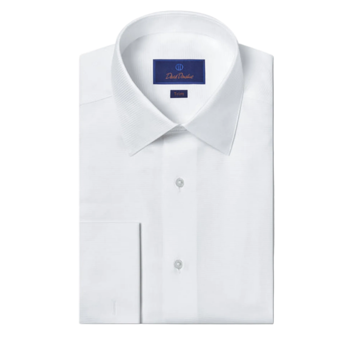 Horizontal Rib French Cuff Formal Shirt (White)
