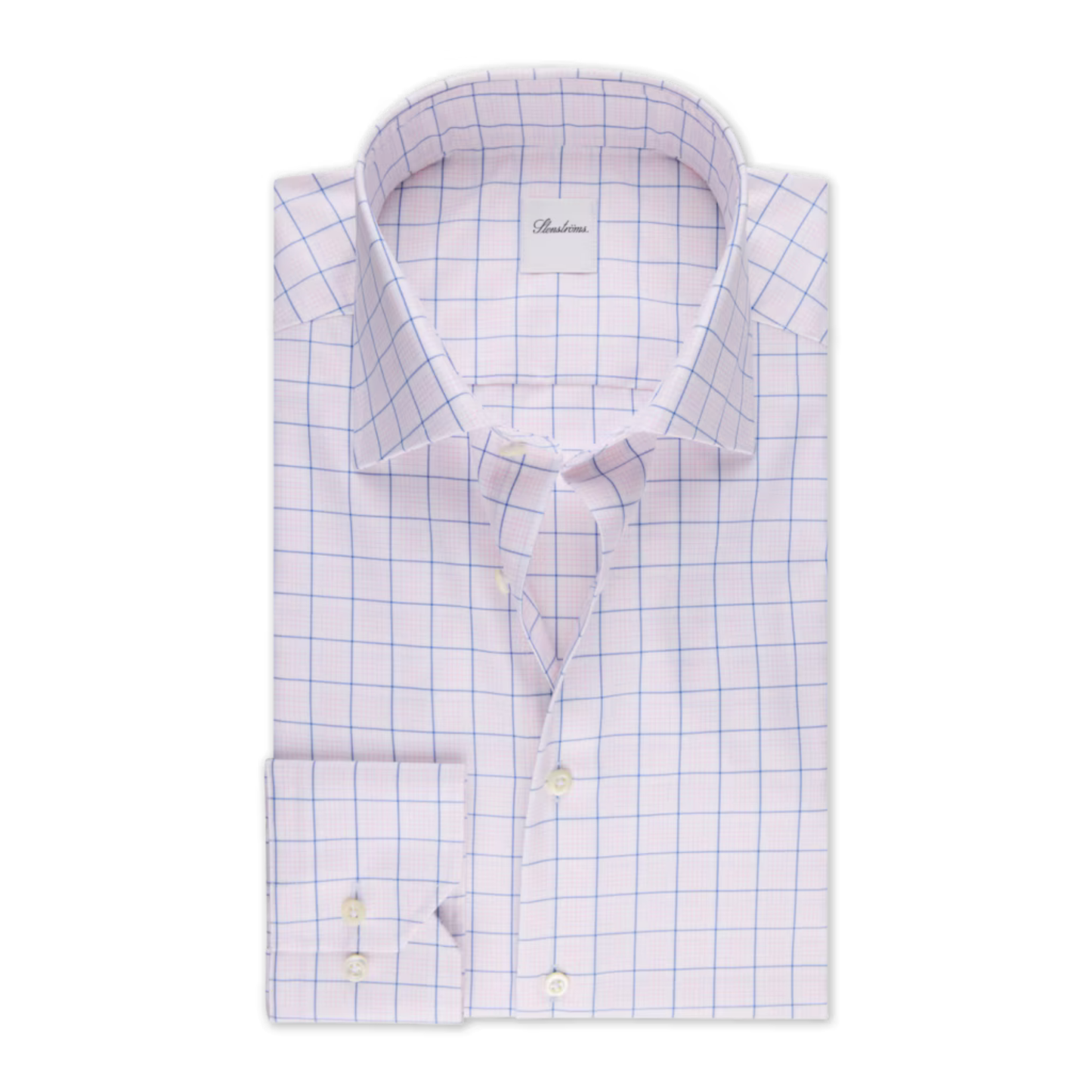 Stenstroms Light Pink Checked Twill Shirt