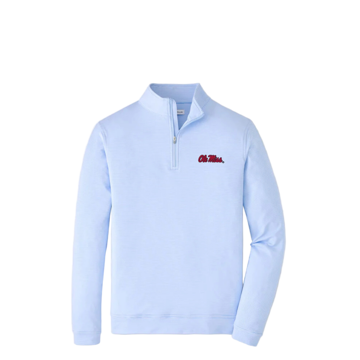 Ole Miss Perth Sugar Stripe Performance Quarter-Zip (Cottage Blue/White)