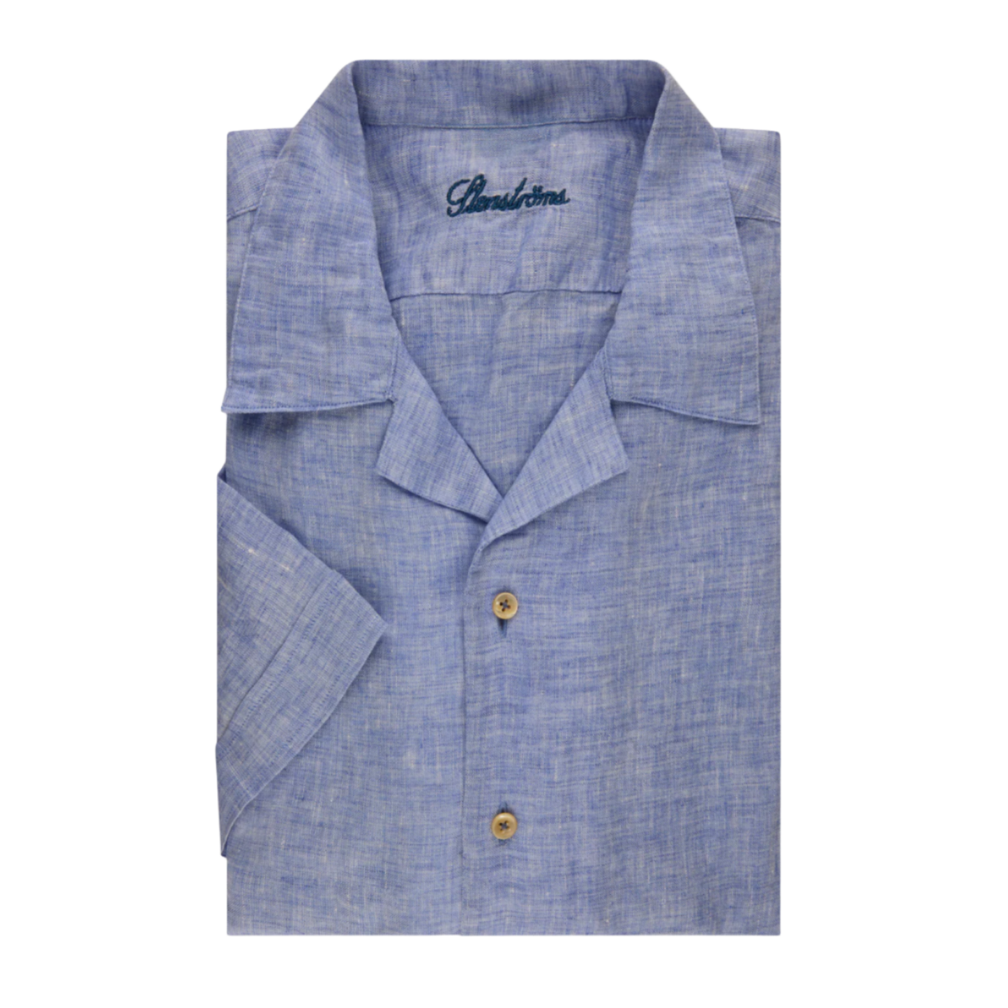 Stenstroms Blue Linen Shirt - Short Sleeves