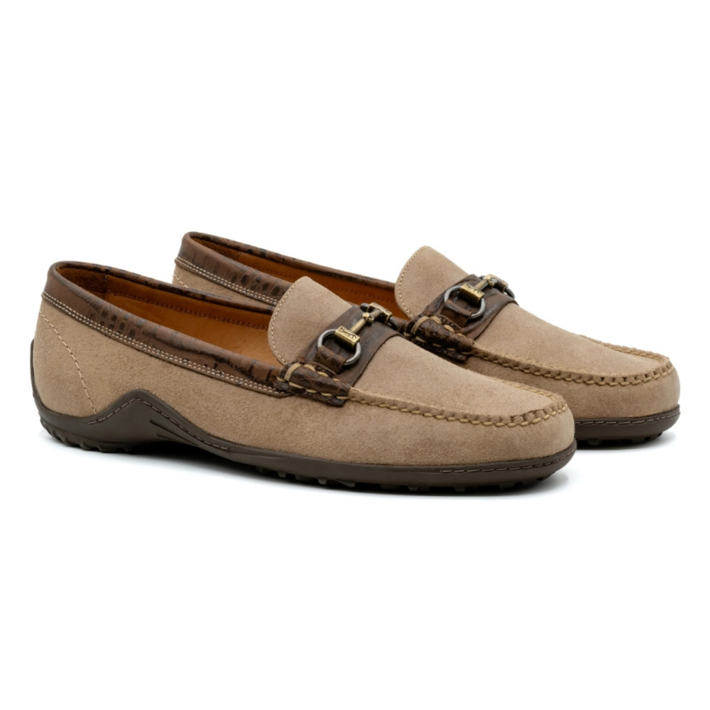 Bill Suede Horse Bit Loafers (Khaki)