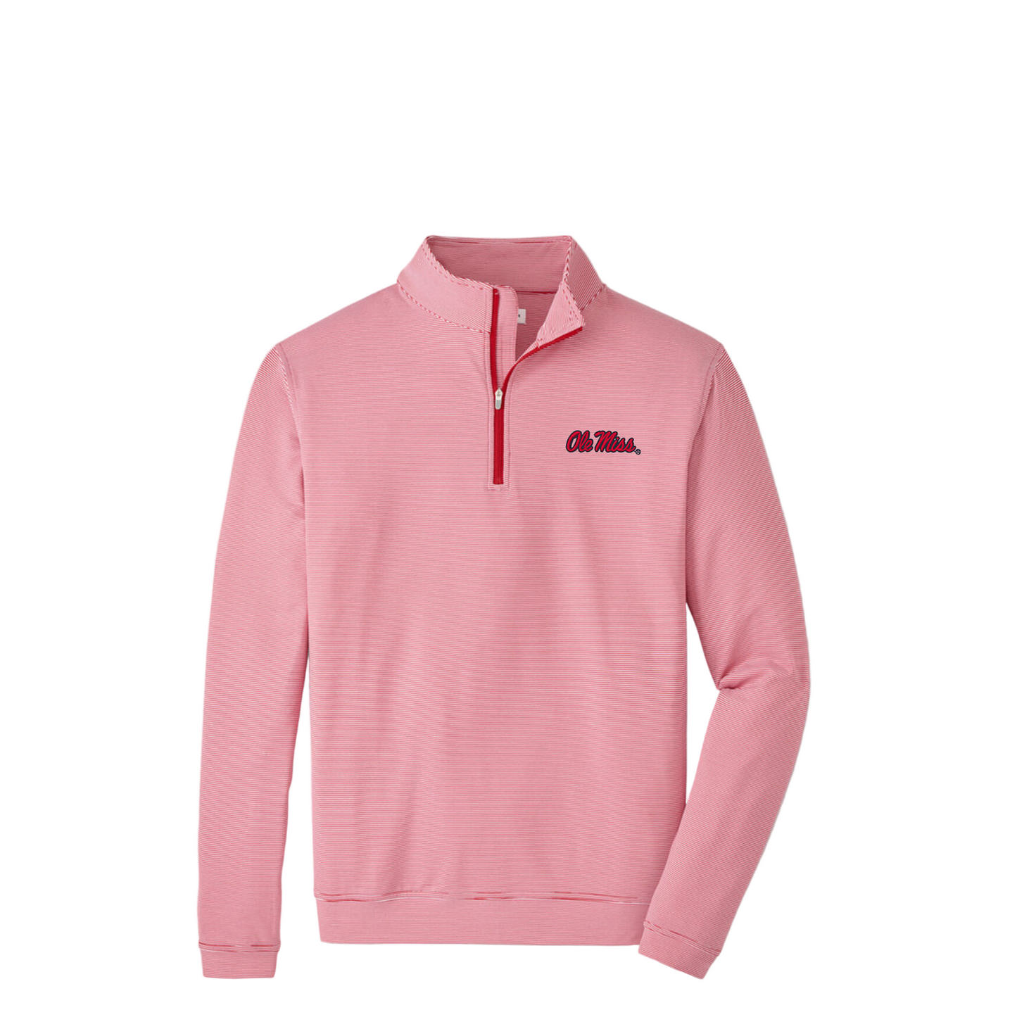 Ole Miss Game Day Perth Sugar Stripe Performance Quarter-Zip (Red/White)