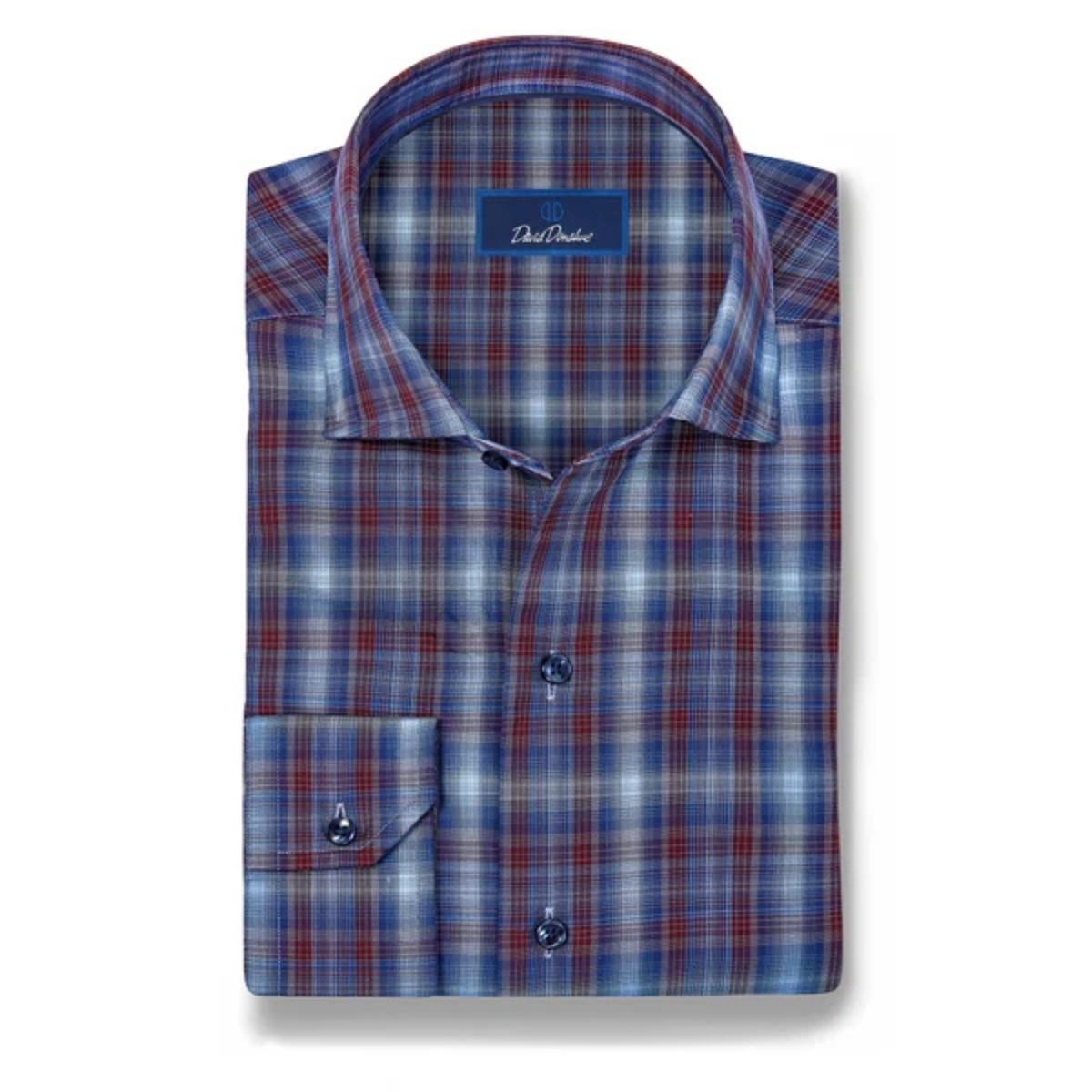Navy & Merlot Check Sport Shirt