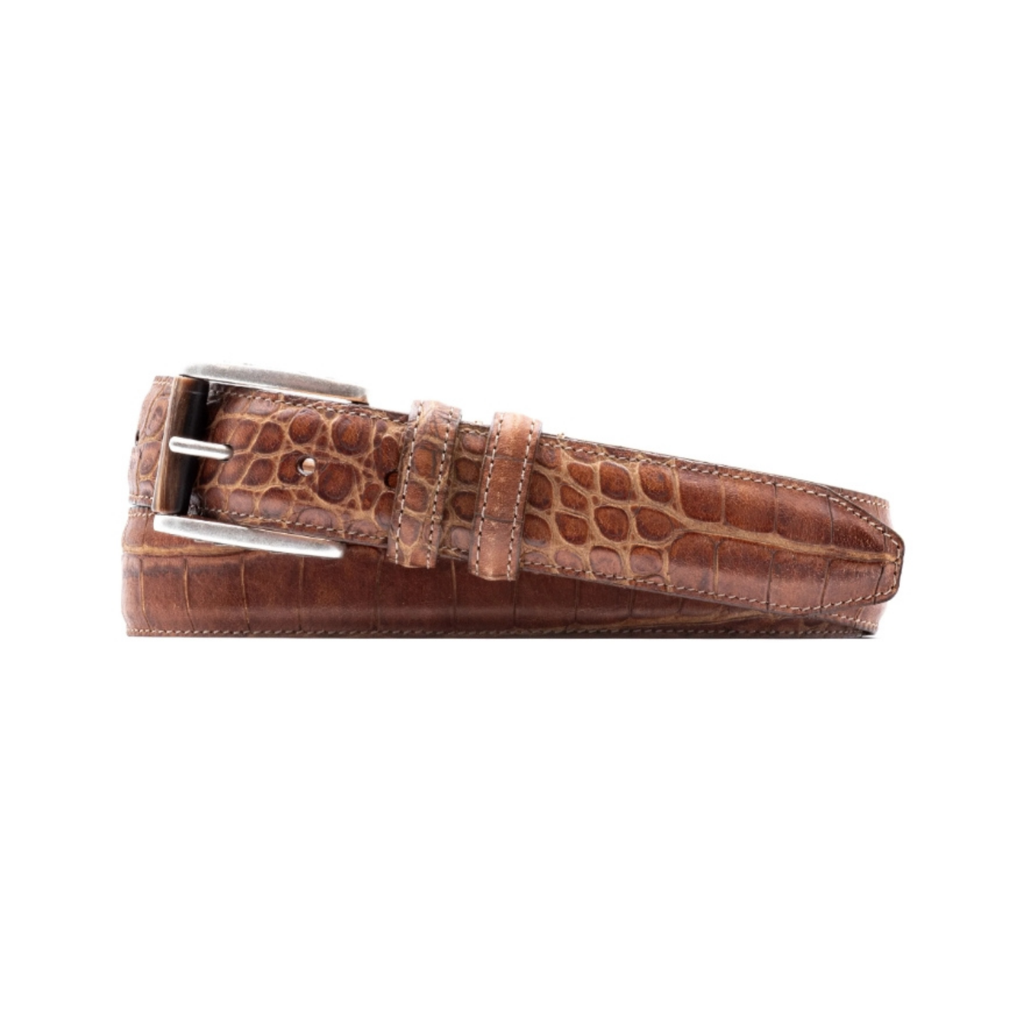 Holden Italian Alligator Grain Saddle Leather Belt (Vintage Cedar)