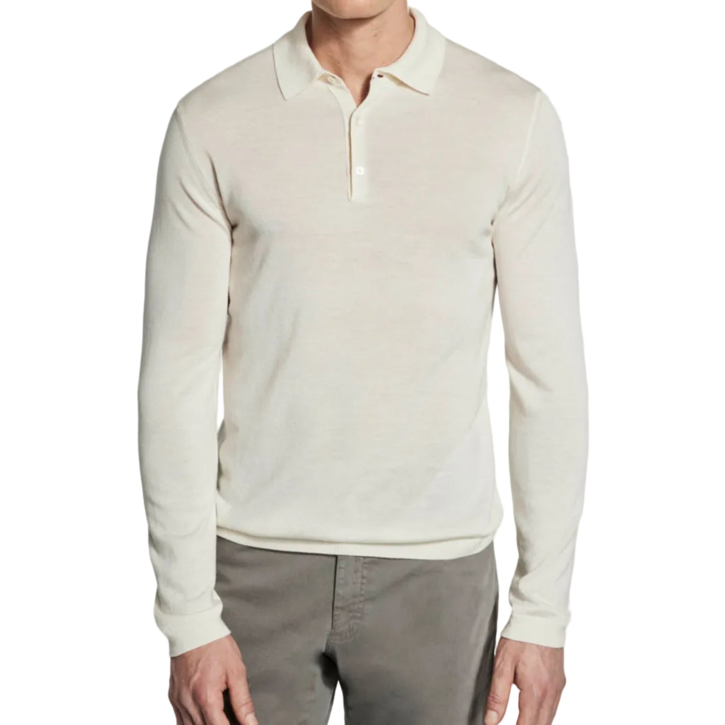Jack Victor Long Sleeve Polo (Ecru)