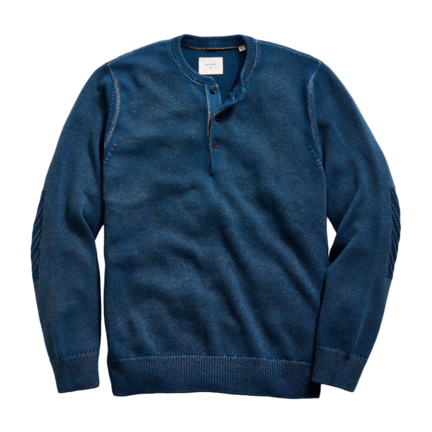 Garment-Dyed Henley Sweater (Tide Blue)