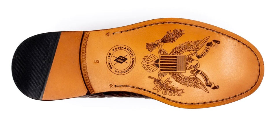 All American Alligator Grain Bit Loafers (Chestnut)