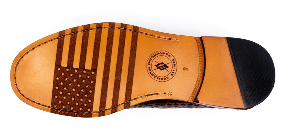 All American Alligator Grain Bit Loafers (Chestnut)