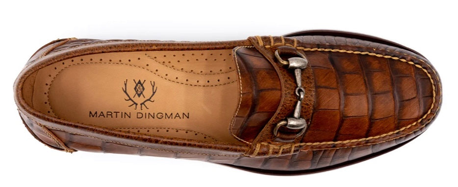 All American Alligator Grain Bit Loafers (Chestnut)