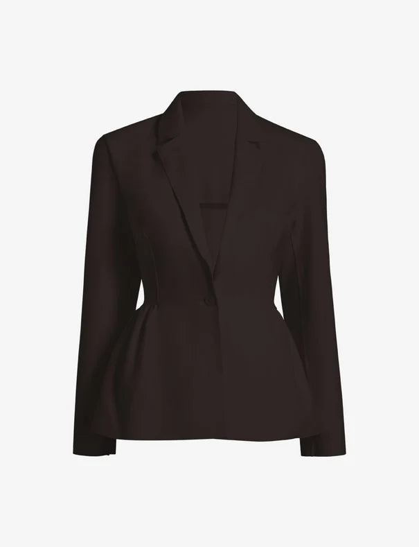 NEOPRENE CEO PEPLUM BLAZER