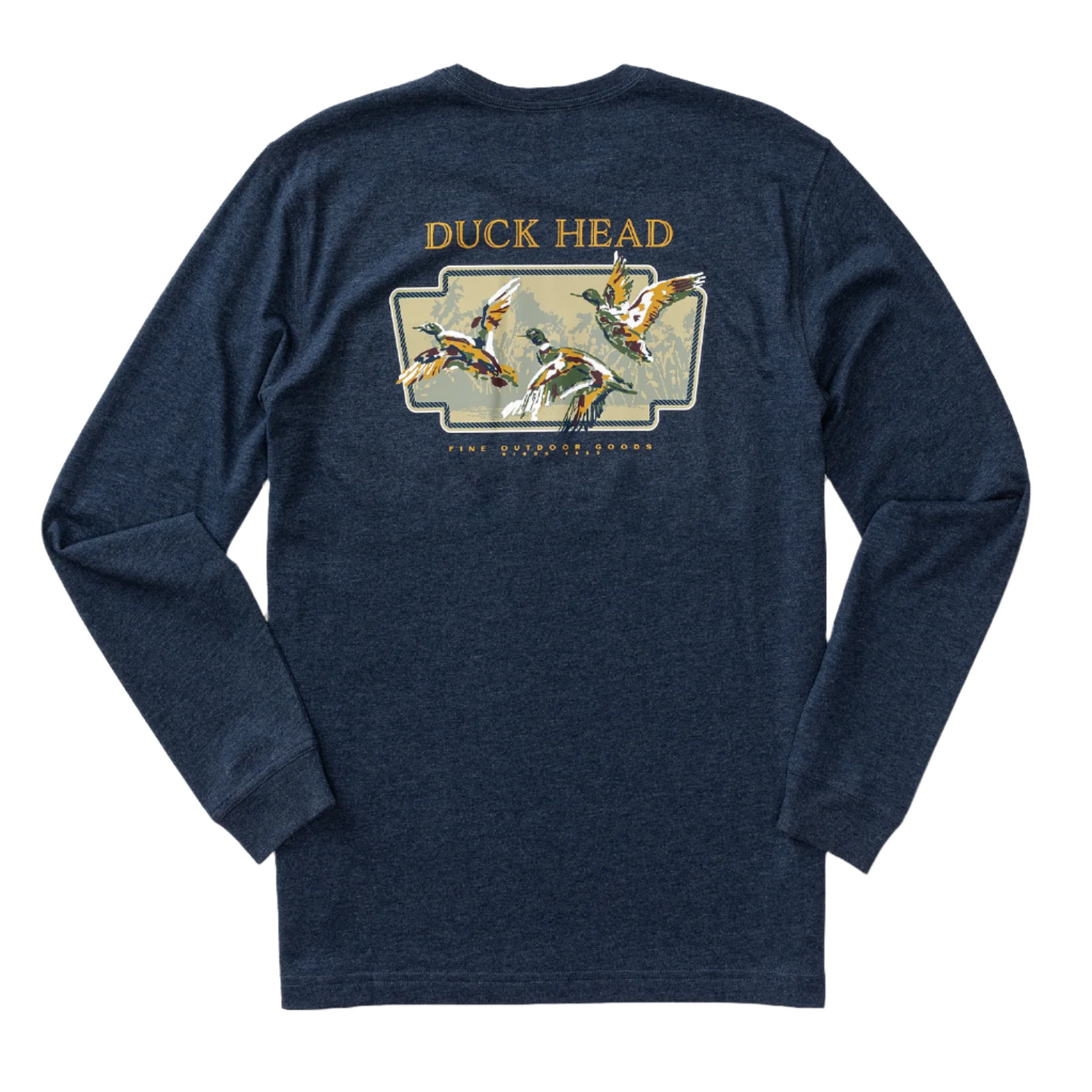 Long Sleeve Flying Mallard T-Shirt (Royal Navy Heather)