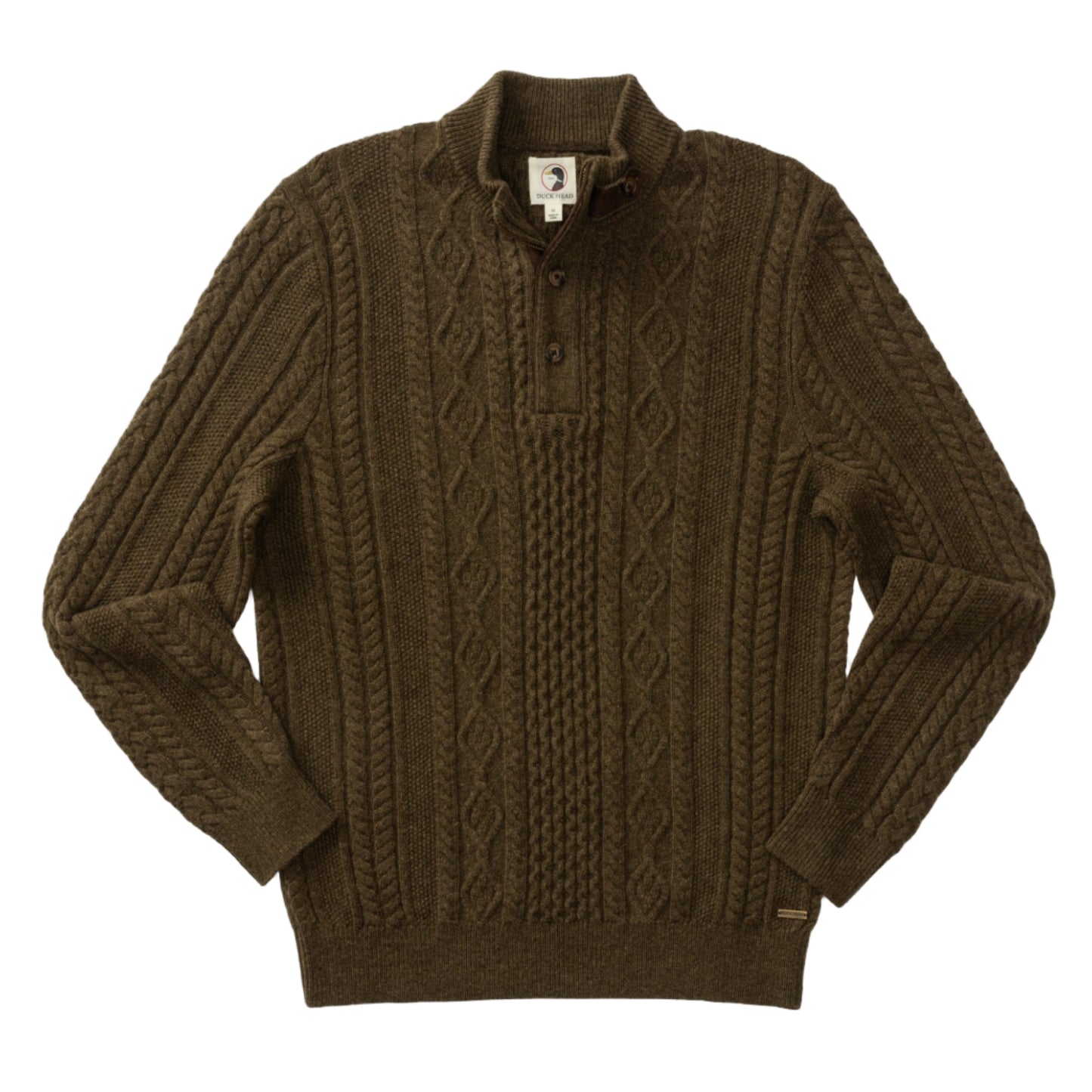 Haines 1/4 Zip Cable Knit Sweater (Olive)