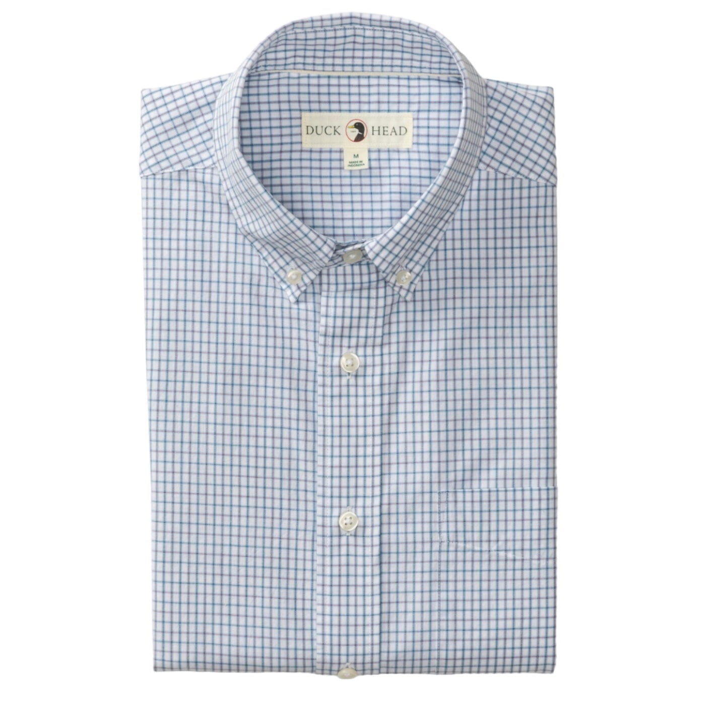 Cotton Cashmere Poplin Sport Shirt - Lewis Plaid (Glacier Blue)