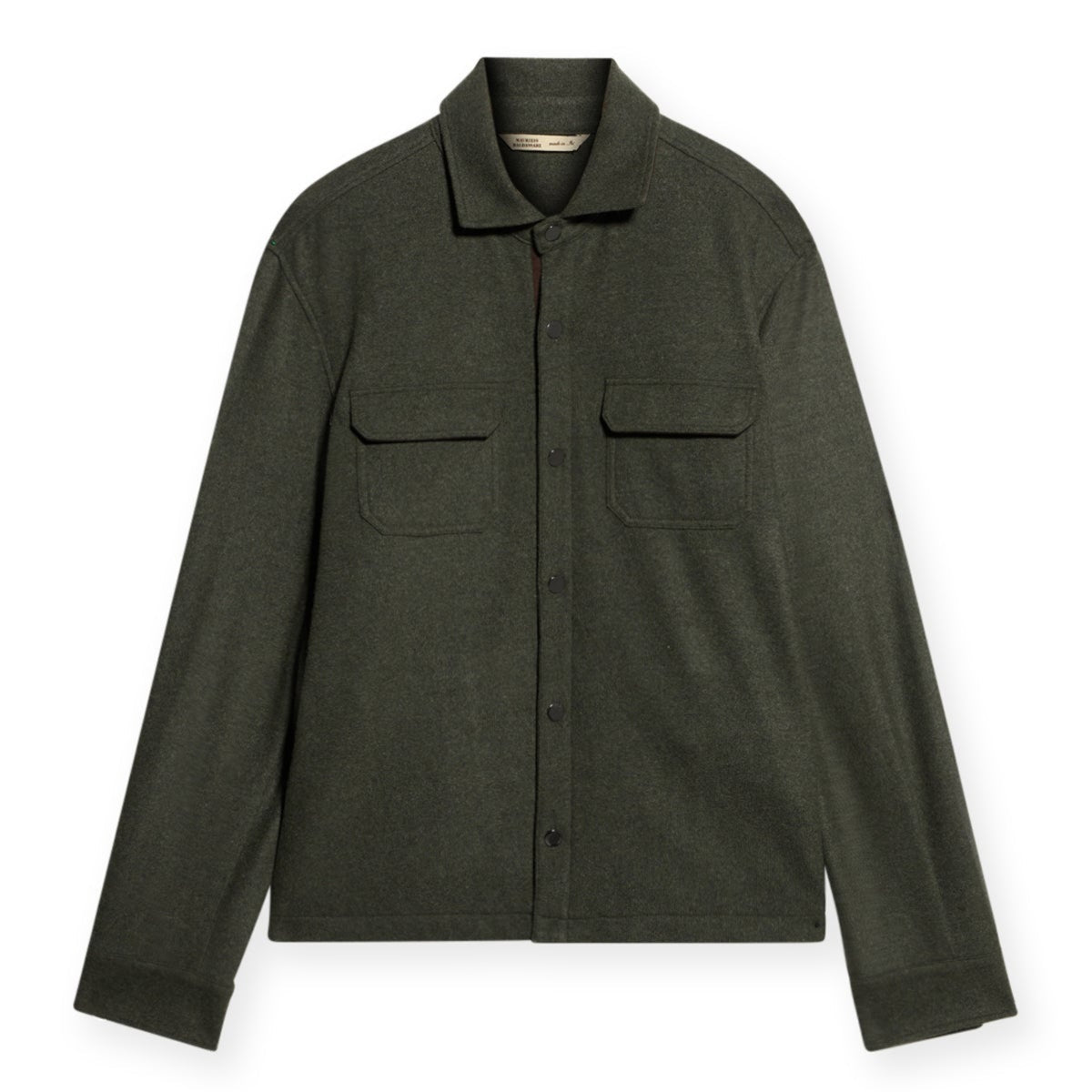 Baldassari Overshirt with Pockets & Snaps (Dark Olive)