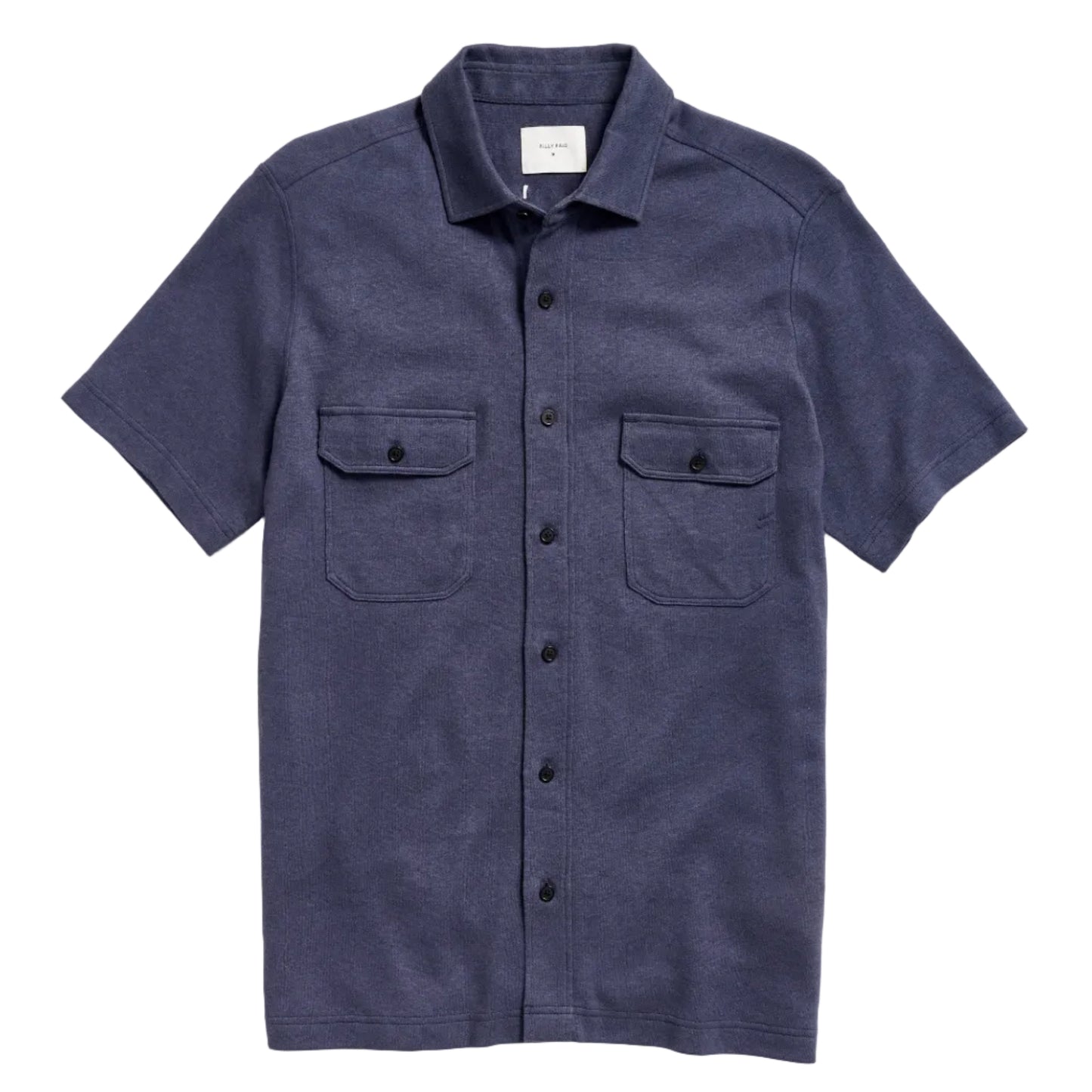 Short Sleeve Hemp Cotton Knit Shirt (Navy)