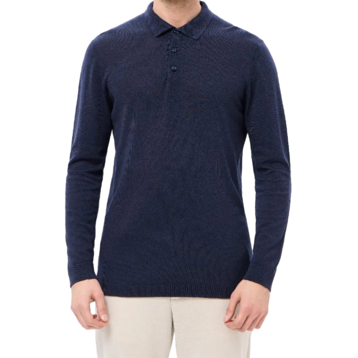 Luchiano Visconti Long Sleeve Polo (Navy)