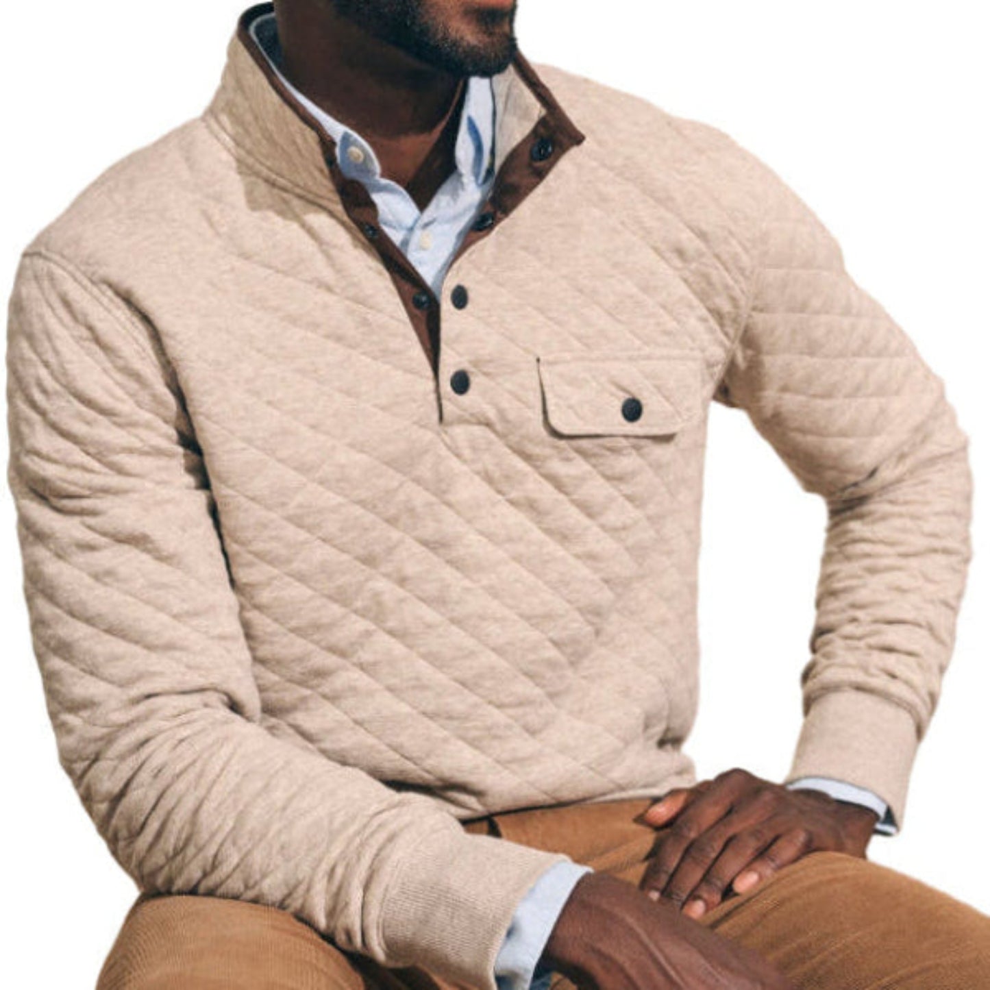 Epic Quilted Fleece Pullover (Oatmeal Melange)