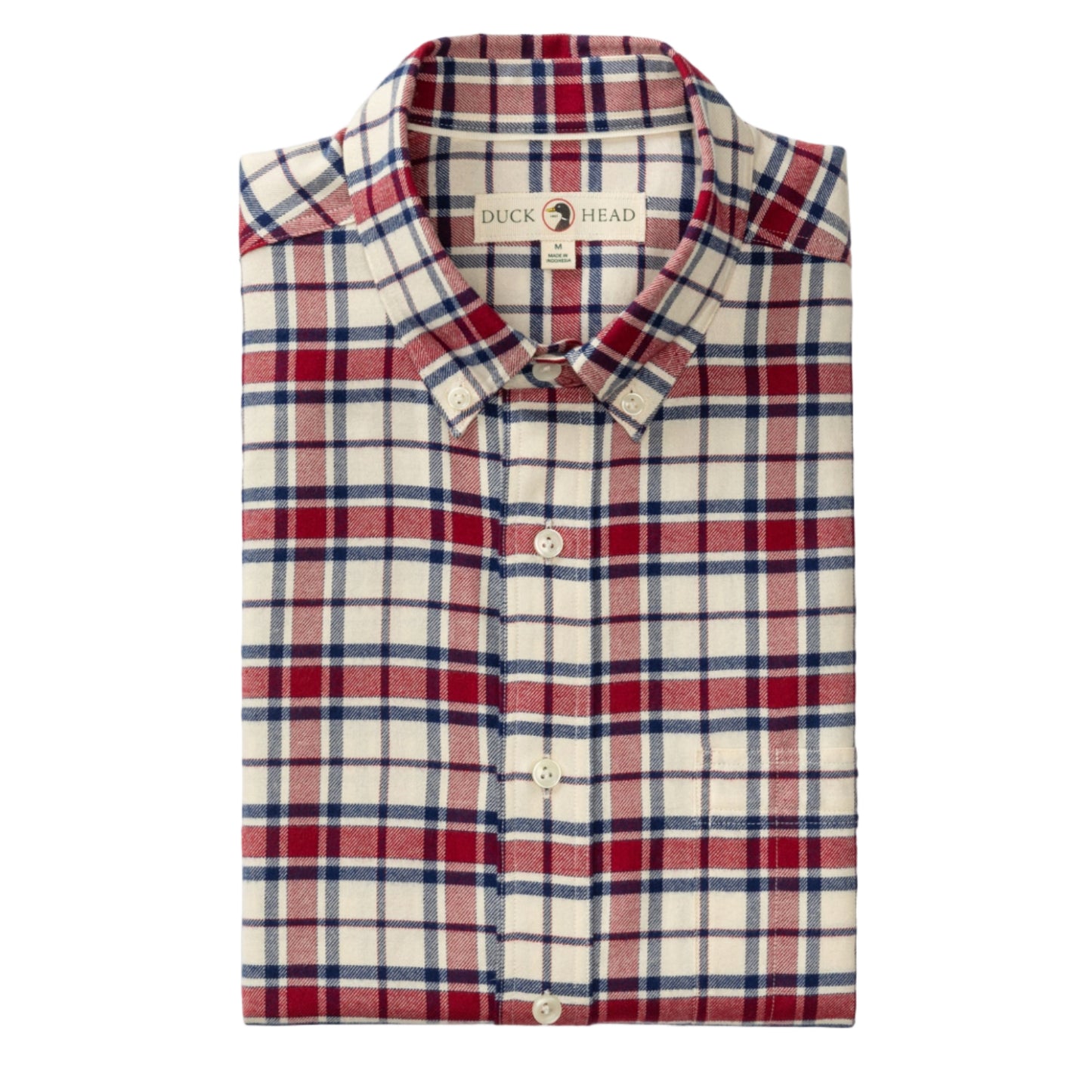 Cotton Flannel Sport Shirt - Bradner Plaid (Rio Red)