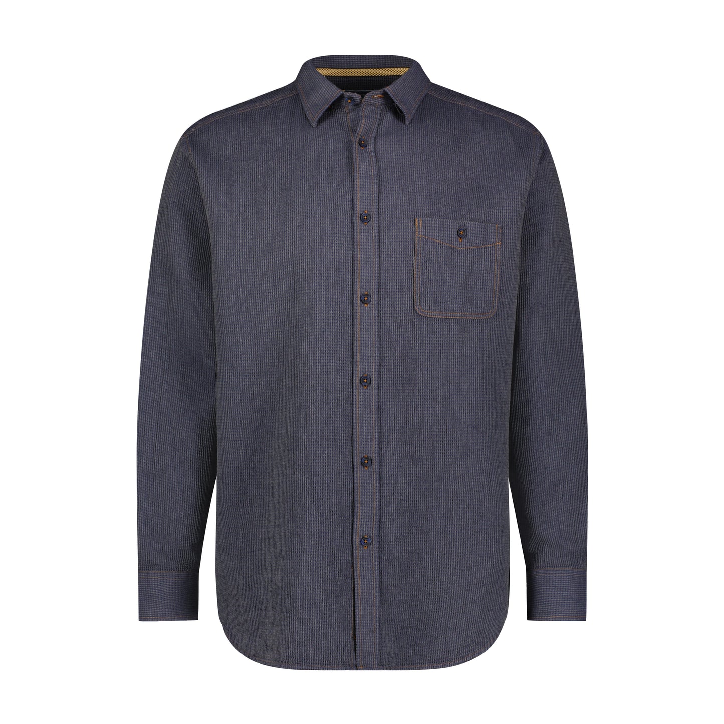 Steel Vintage Washed Waffle Long Sleeve Shirt