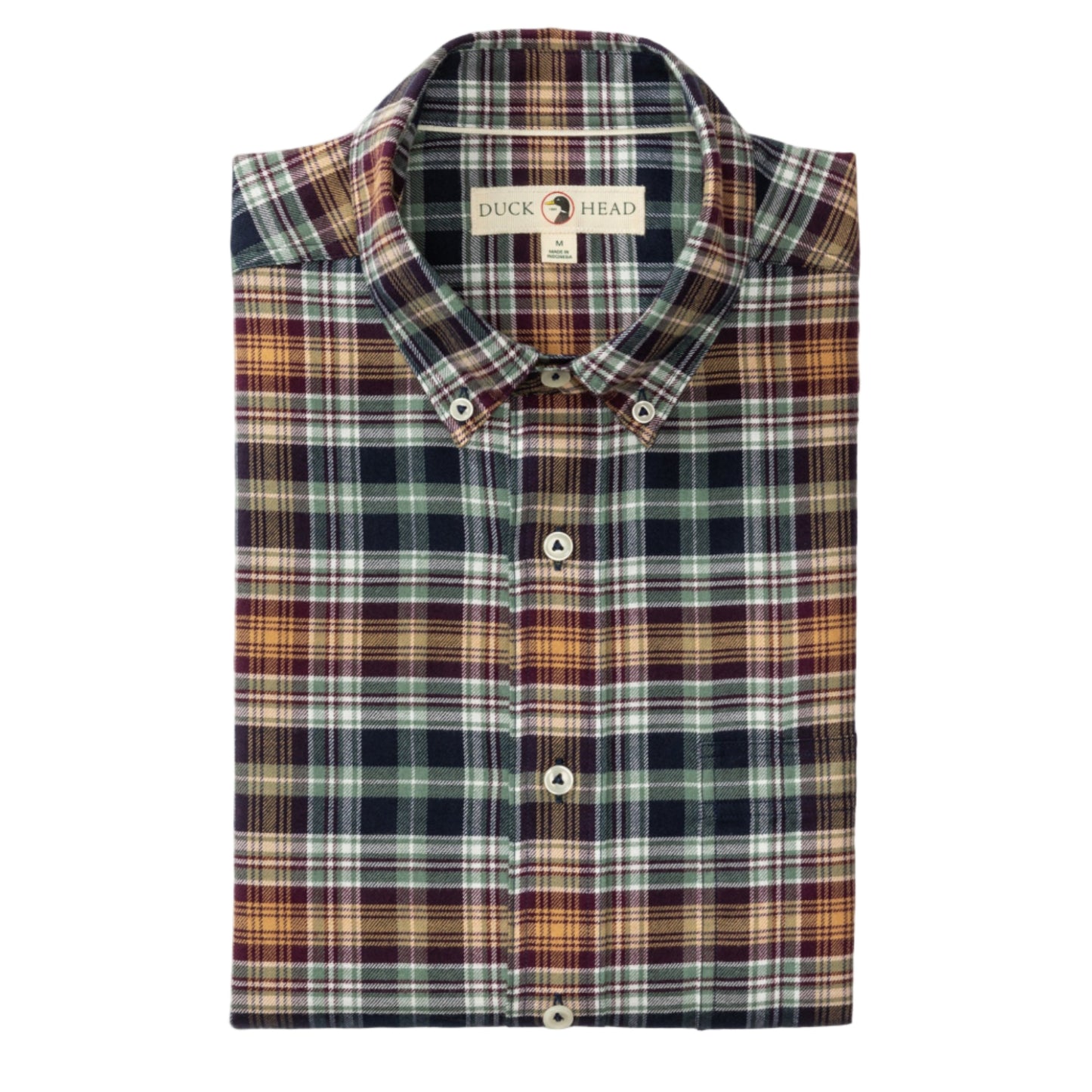 Cotton Flannel Sport Shirt - Eckard Plaid (Maritime Blue)