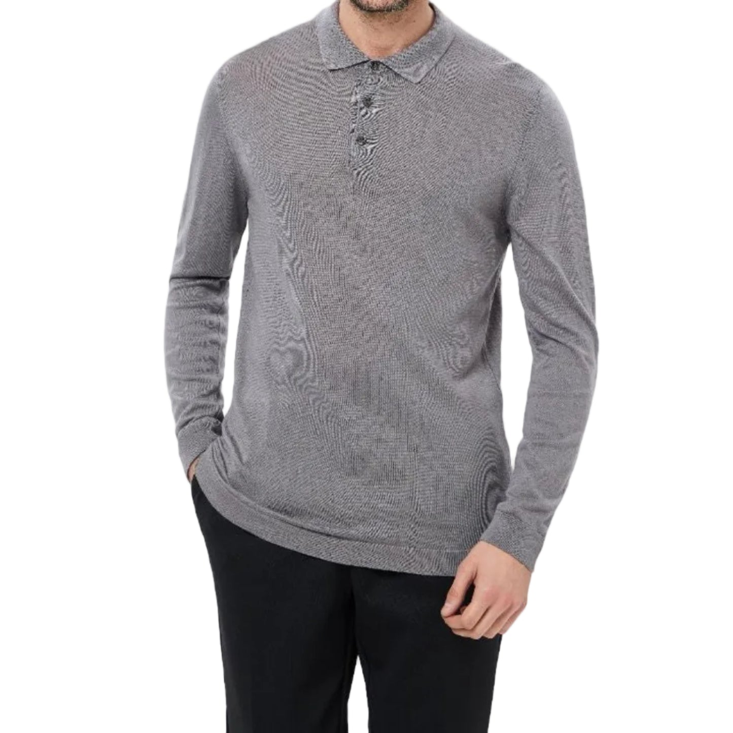 Luchiano Visconti Long Sleeve Polo (Dark Grey)