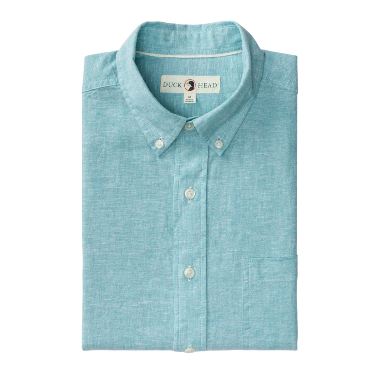 Linen Cotton Oxford Sport Shirt - Wallace Solid (Marine Blue)