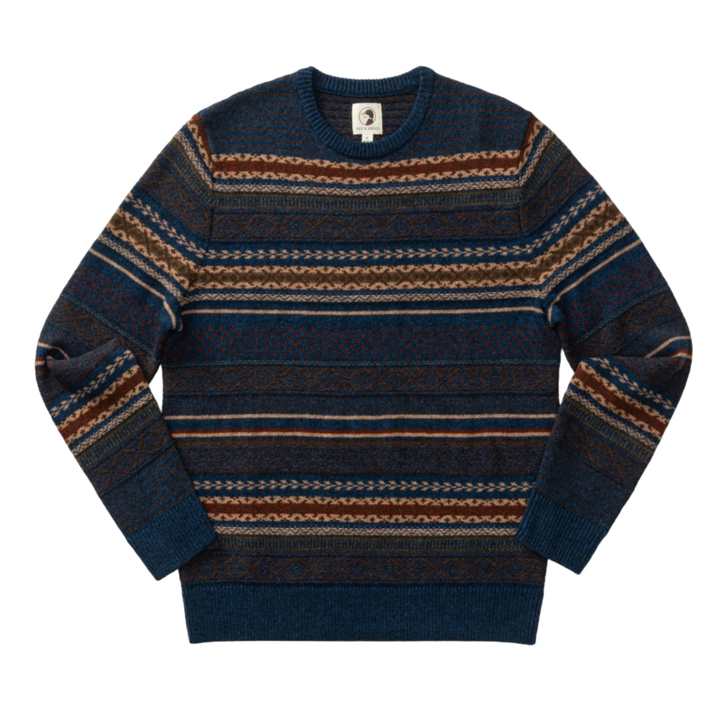 Birch Fair Isle Crewneck Sweater (Maritime Blue Heather)