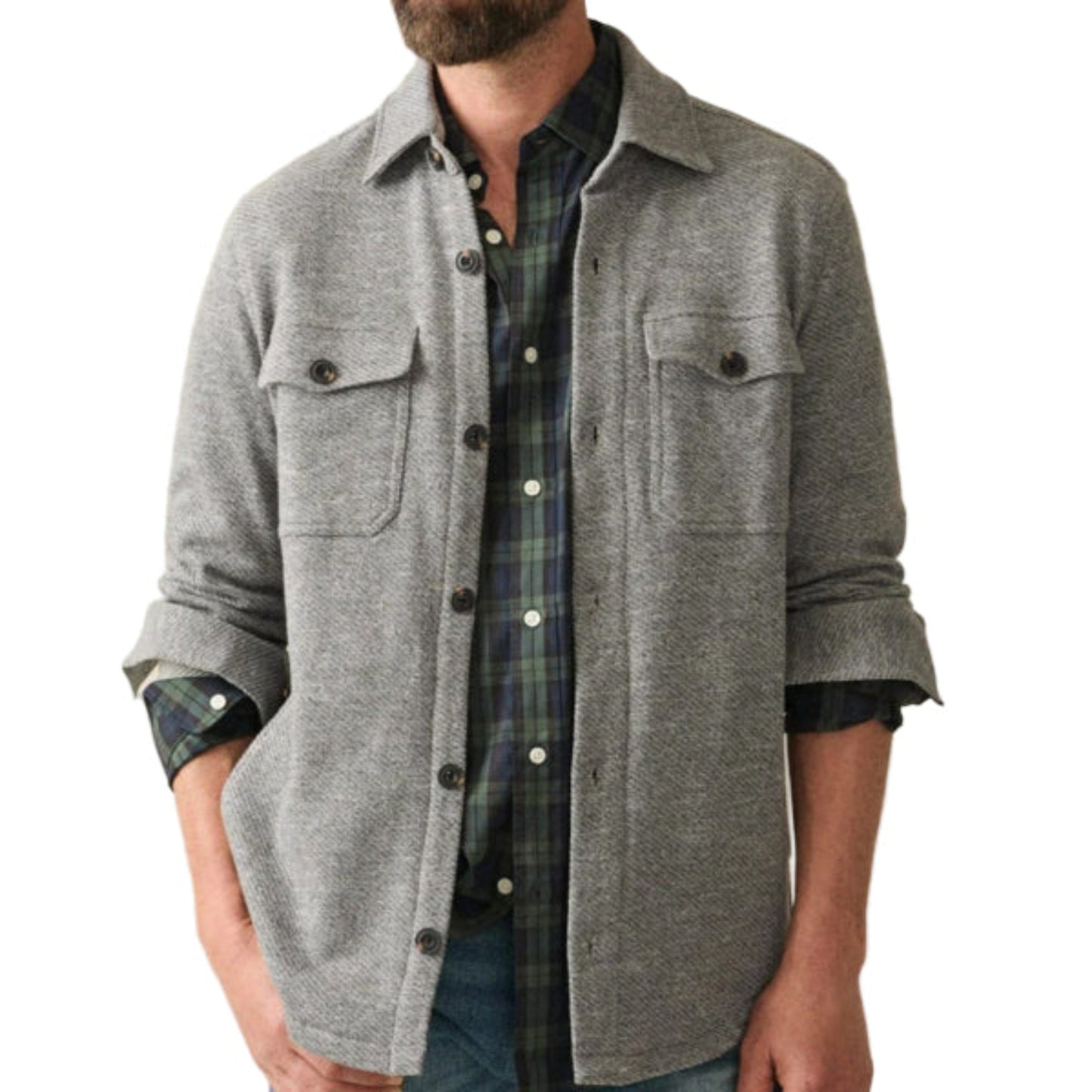 Inlet Knit CPO (Medium Grey Melange)