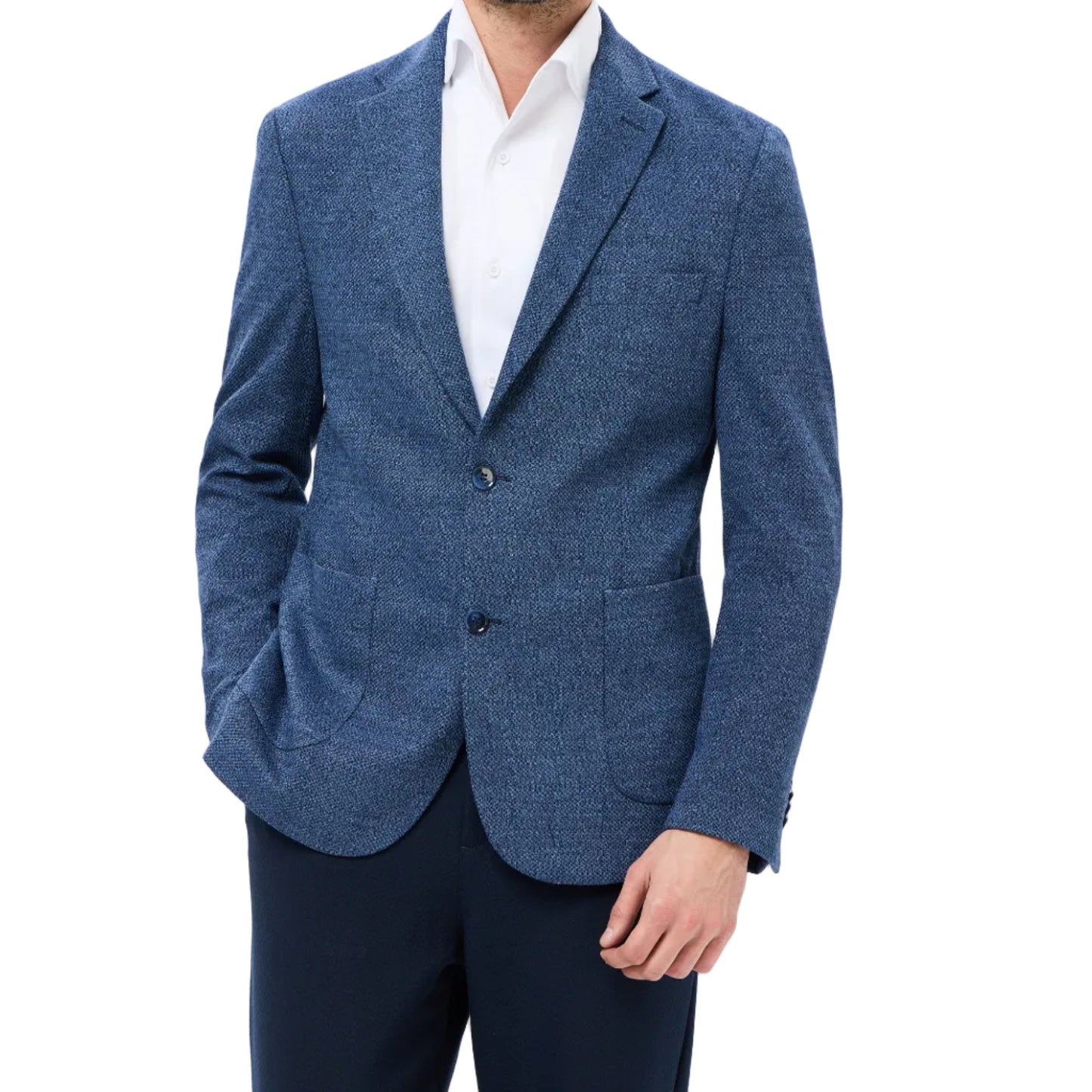 Luchiano Visconti Melange Navy Sport Coat