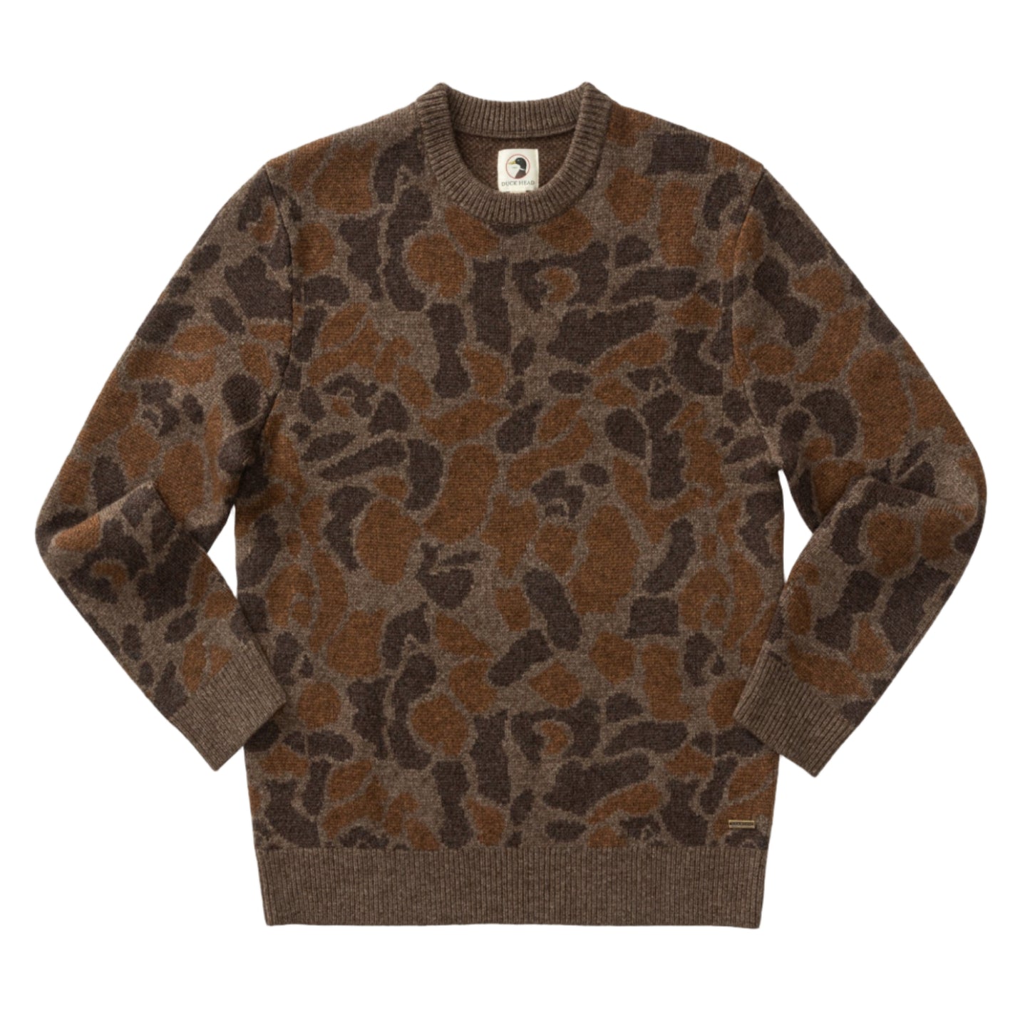 Camo Intarsia Crewneck Sweater (Toasted Khaki Camo)