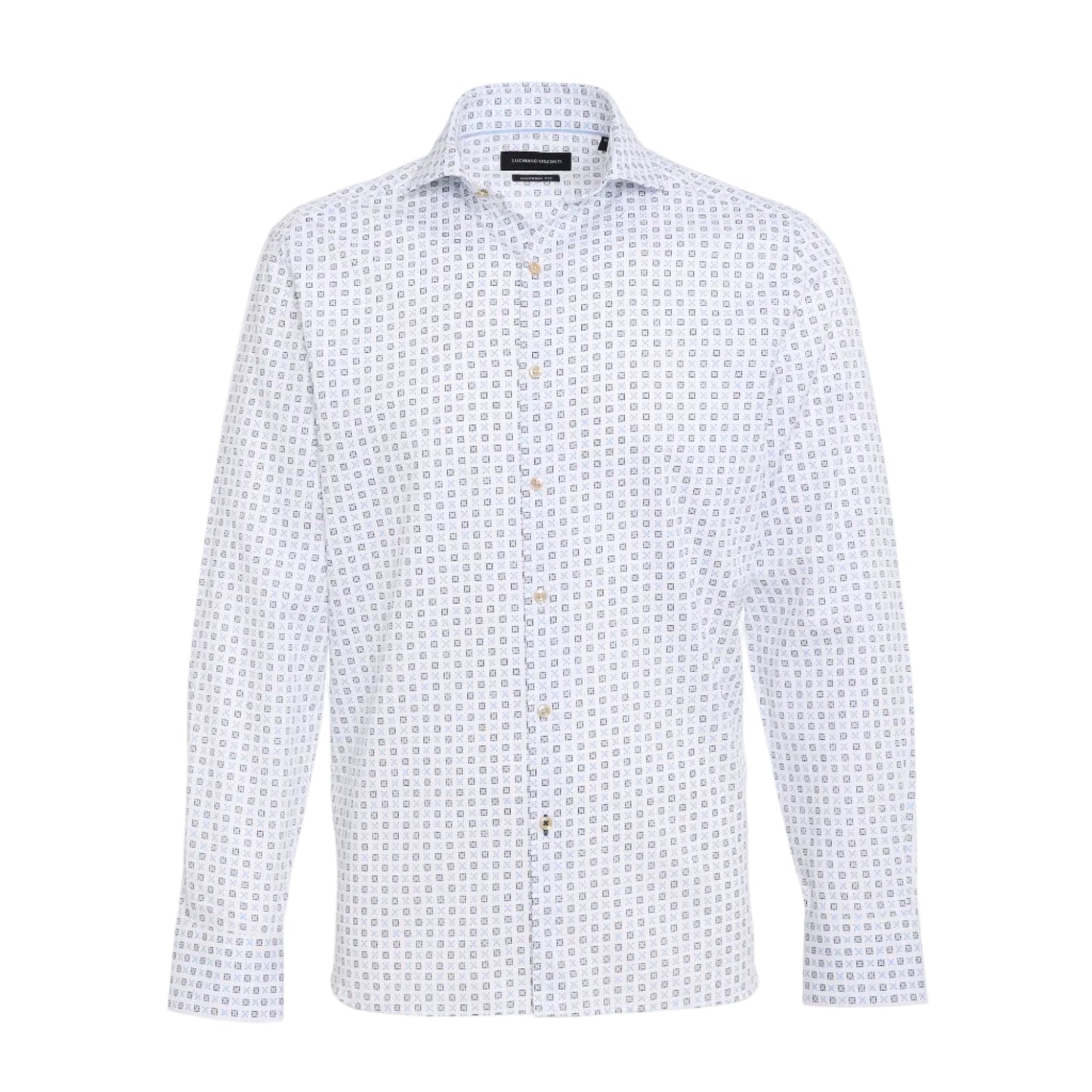 Luchiano Visconti Button Down (White Geo)