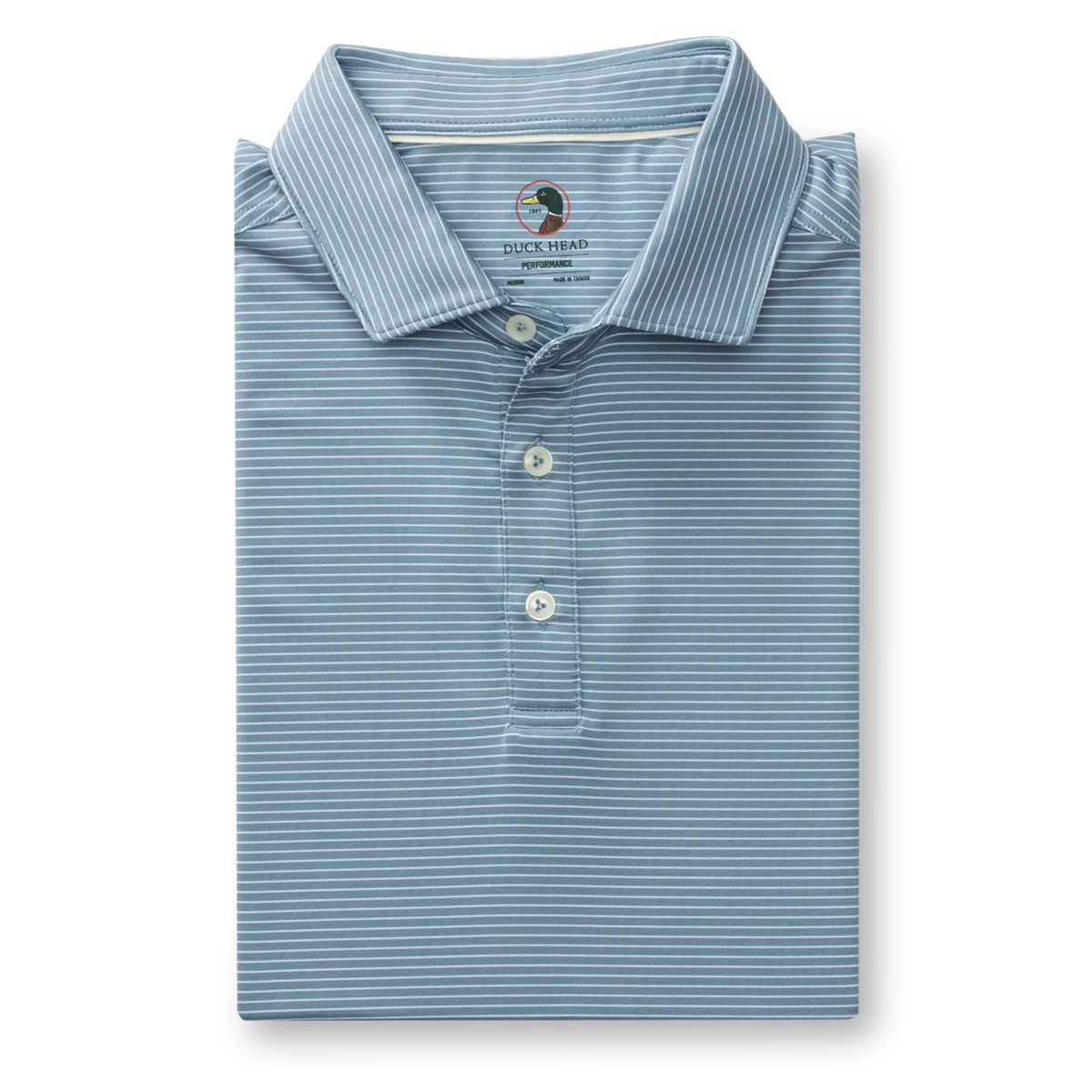 Long Drive Performance Polo - Whit Stripe (Windblown Sky)