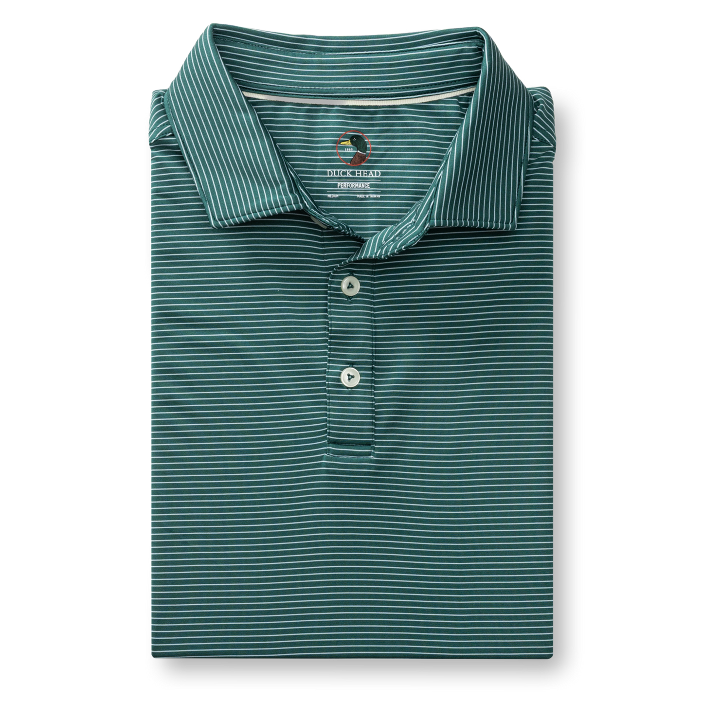 Long Drive Performance Polo - Whit Stripe (Midnight Teal)