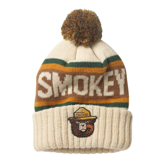 Pillow Line Knit Beanie - Smokey Bear (Ivory/Dark Green/Gold/Chocolate)