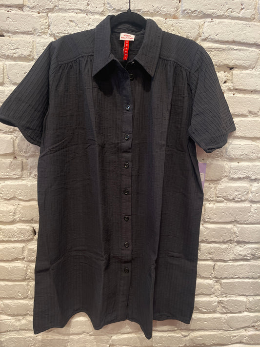 MEGAN DRESS BLACK PINTUCK