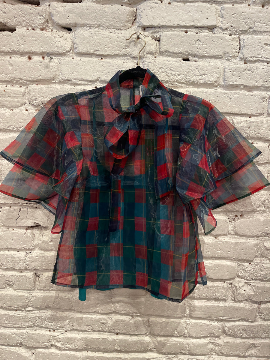 HEDDY HOLIDAY PLAID TOP