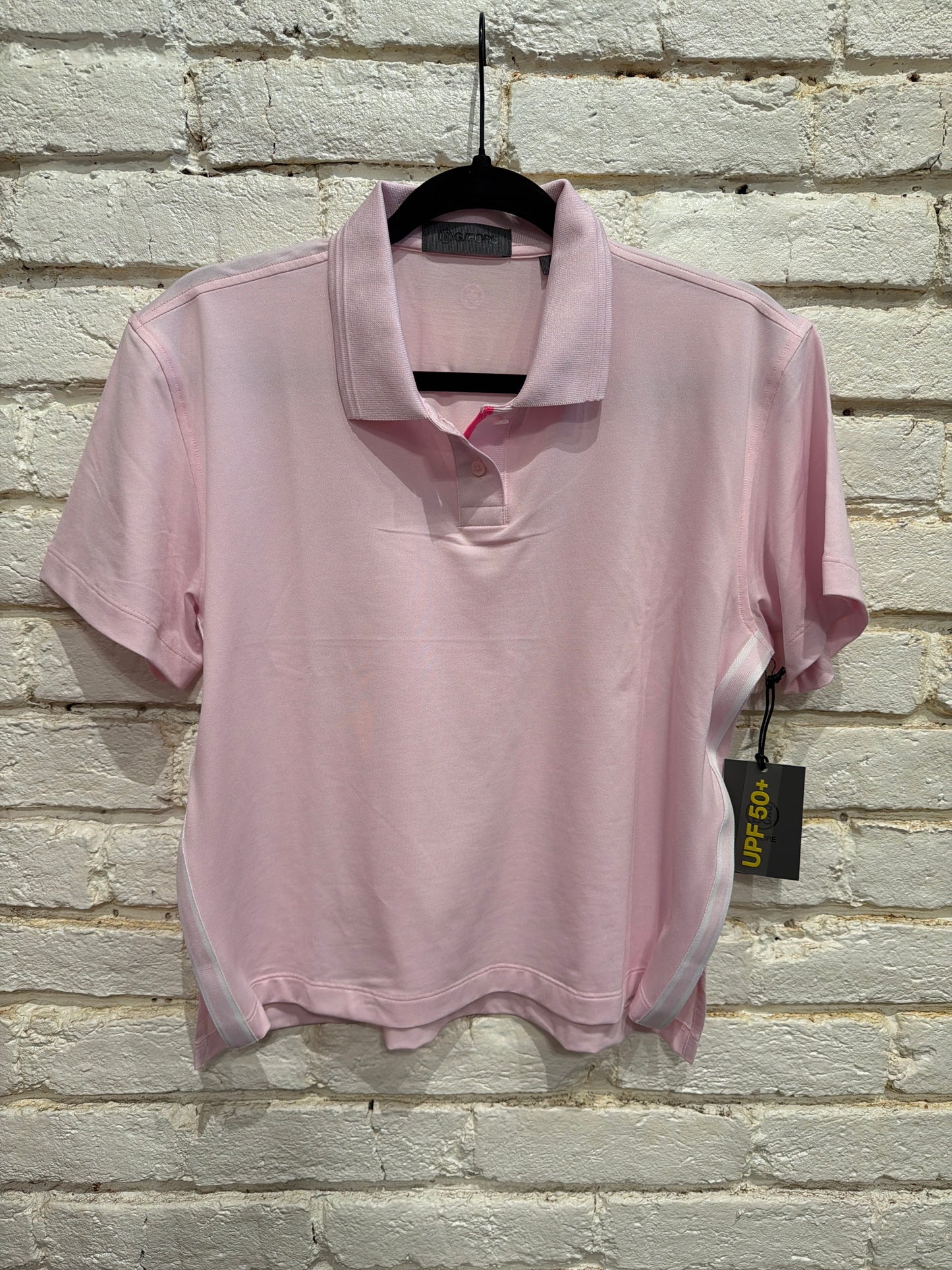 QUARTER ZIP BOXY POLO  BLUSH