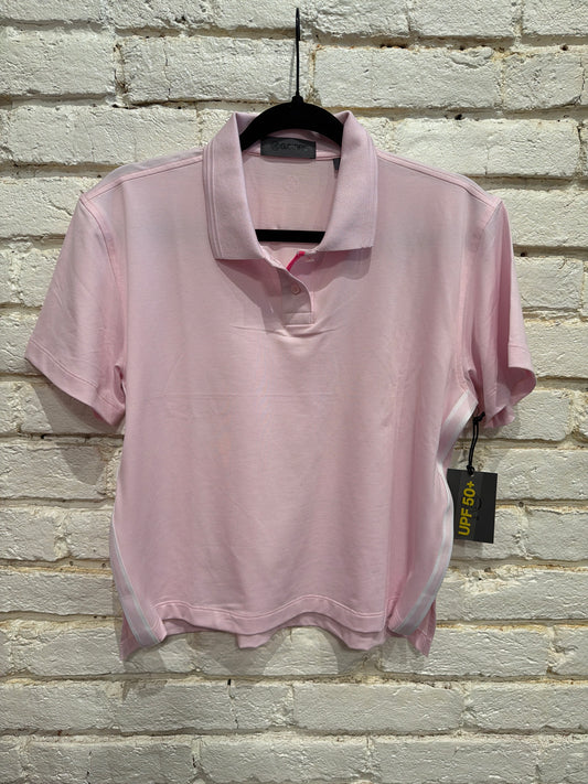 QUARTER ZIP BOXY POLO  BLUSH