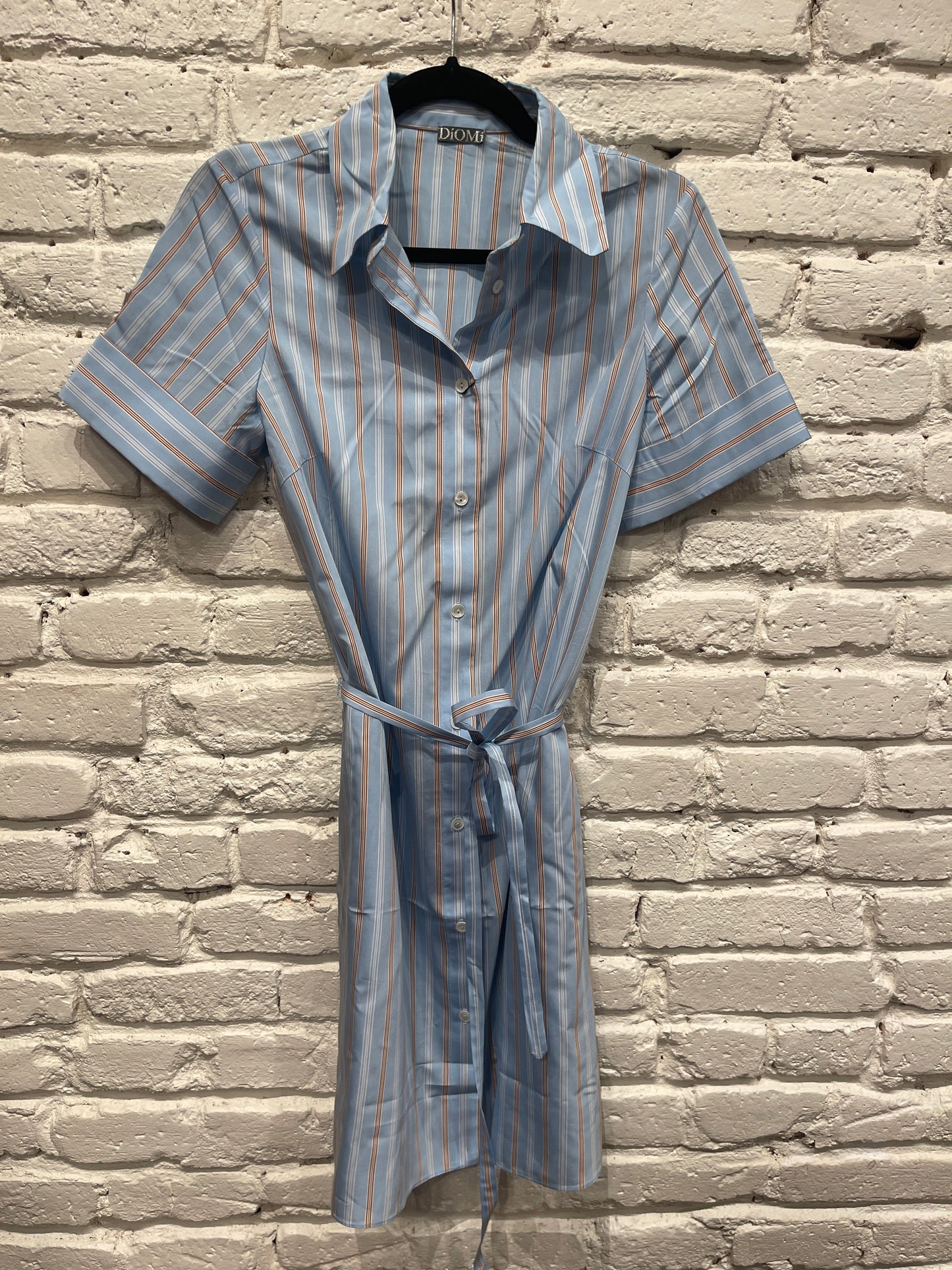 BUTTON UP DRESS BLUE STRIPE DM3033CT