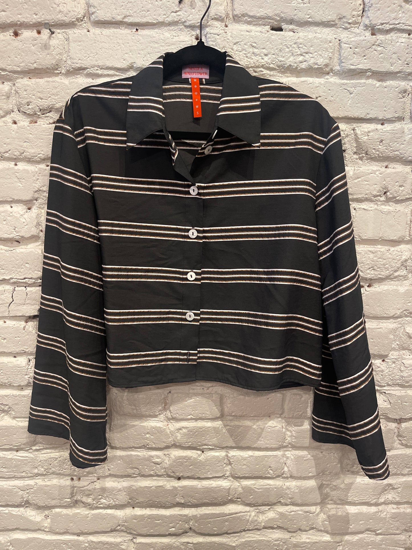 OVERSIZED BUTTONDOWN STRIPE TOP