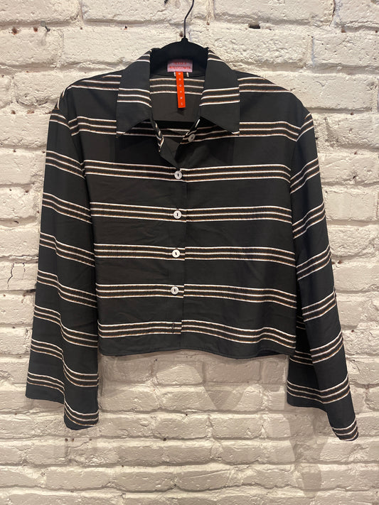 OVERSIZED BUTTONDOWN STRIPE TOP