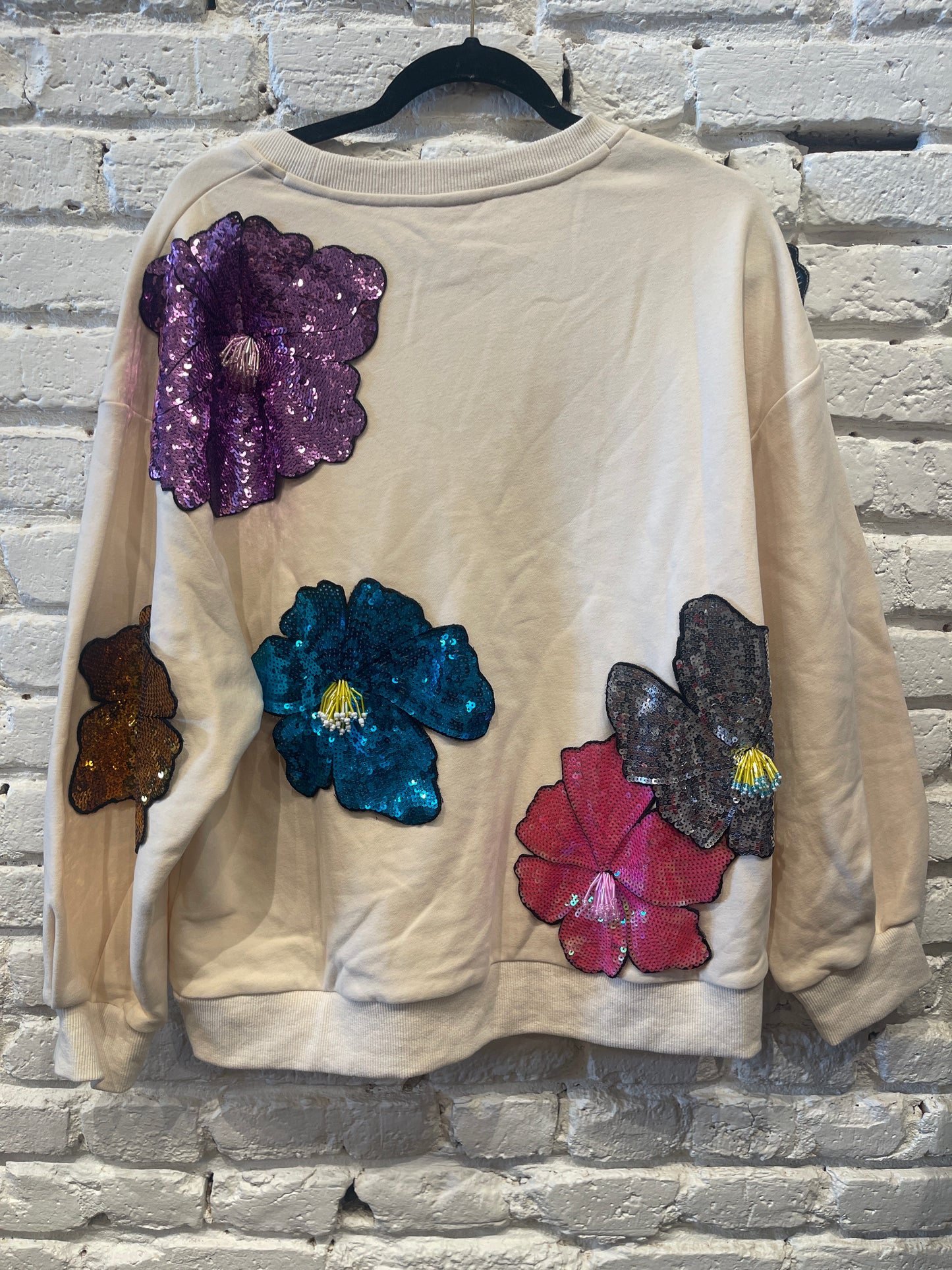 MULTI FLOWER BEIGE SWEATSHIRT