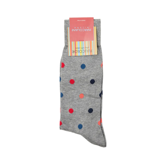 Multicolor Dots Socks (Flannel Grey)