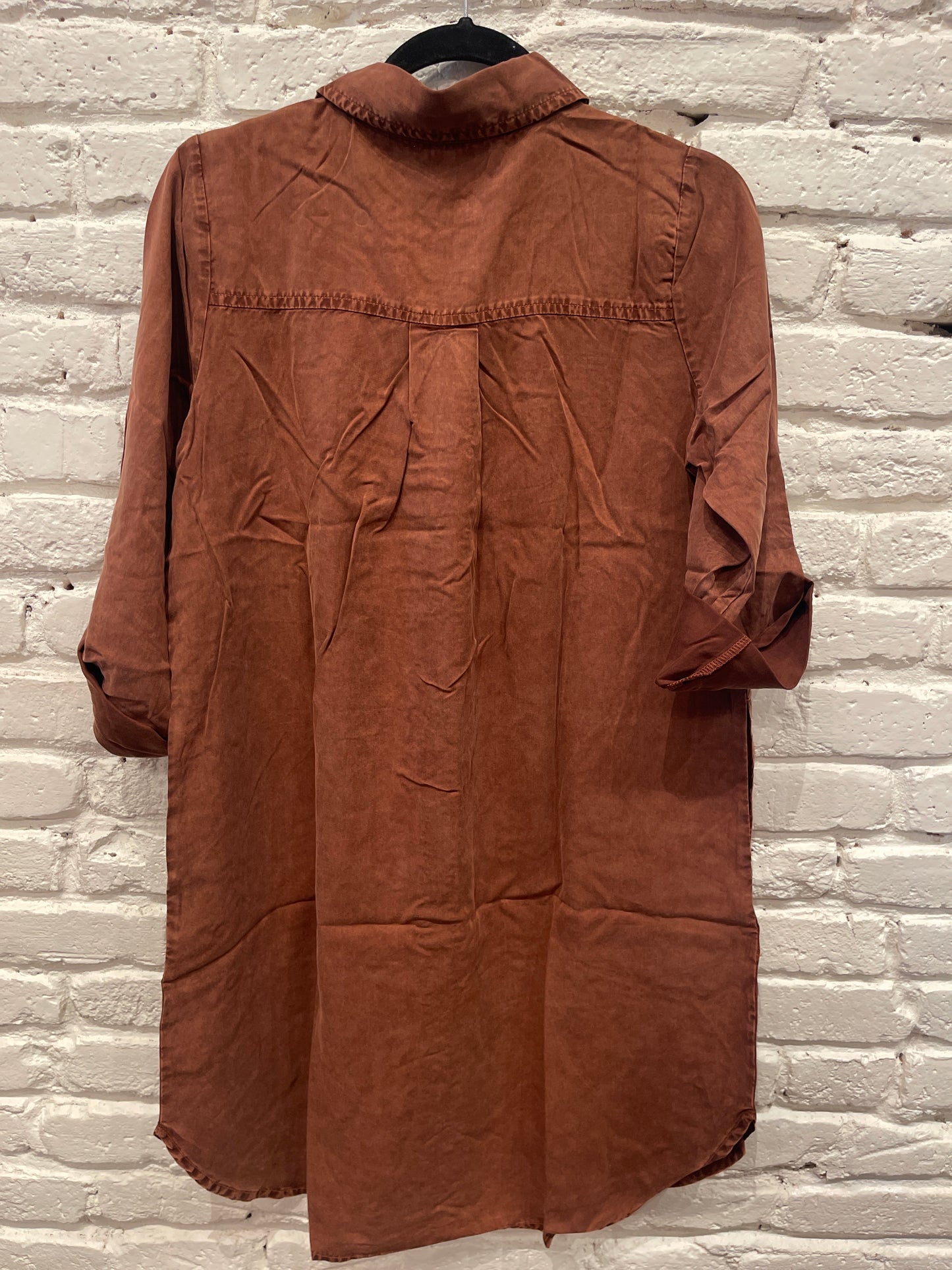 ROLL UP L/S SHIRT DRESS MAPLE