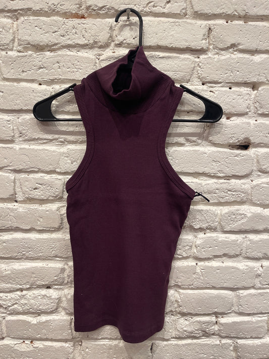 PLUM ASSAL MOCK NECK RIB TANK MT365