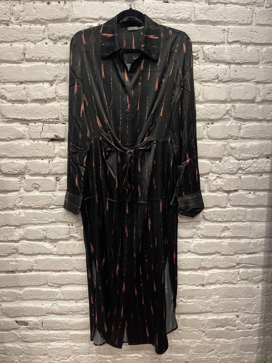 BLACK AND BRONZE TIE DRESS DM3003S