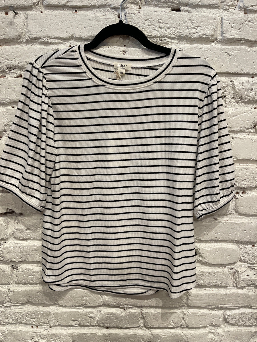 STRIPE PUFF SLEEVE TEE