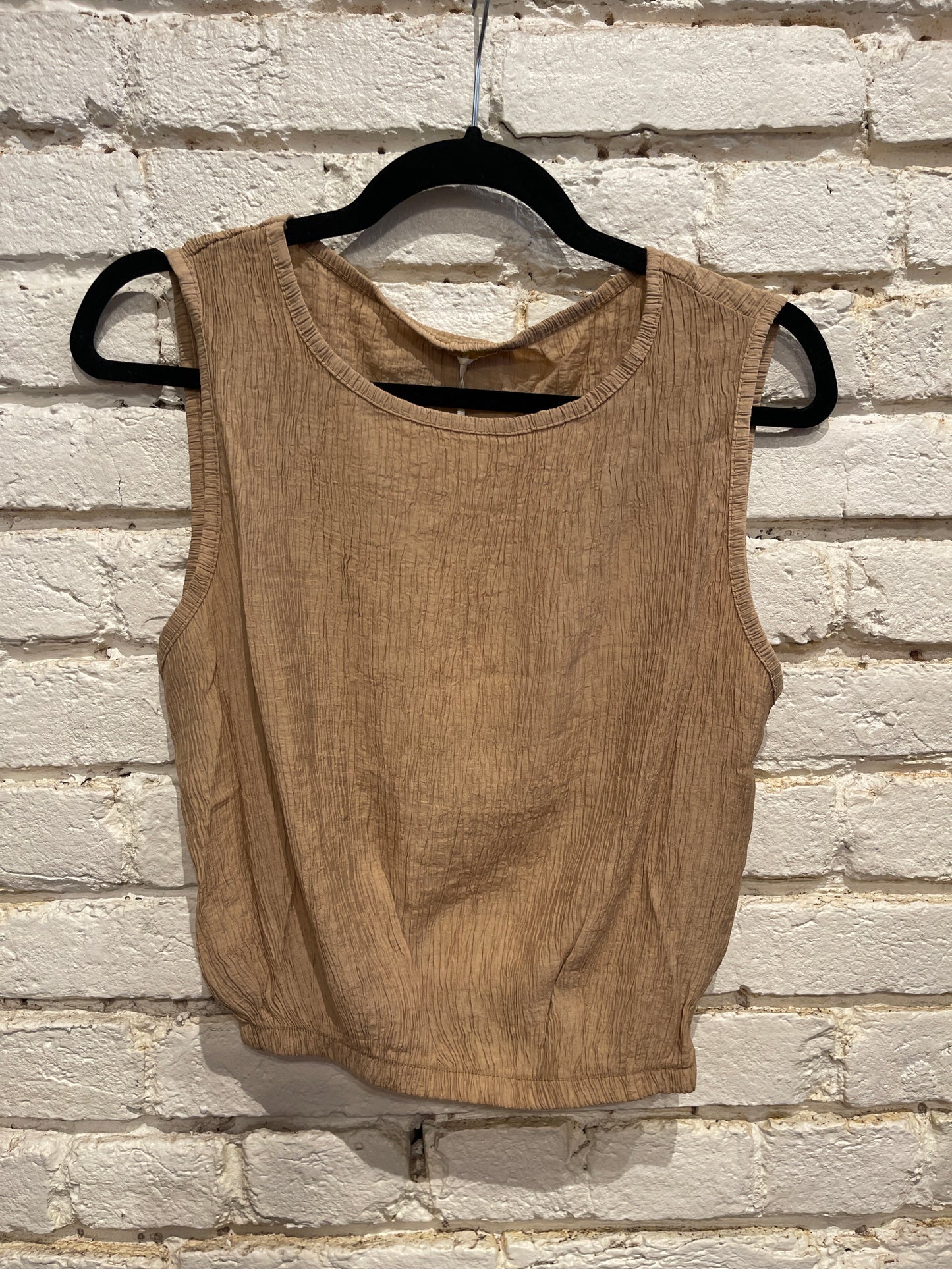 CAMEL CRINKLE TANK TOP